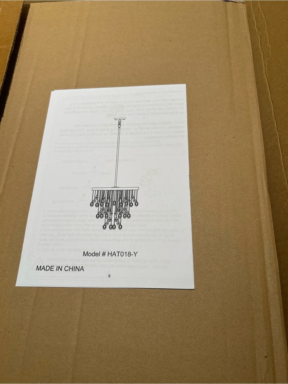 NIB CNRATYE Clear Hand Cut Crystal Round Chandelier Light 4-Light Modern Gold